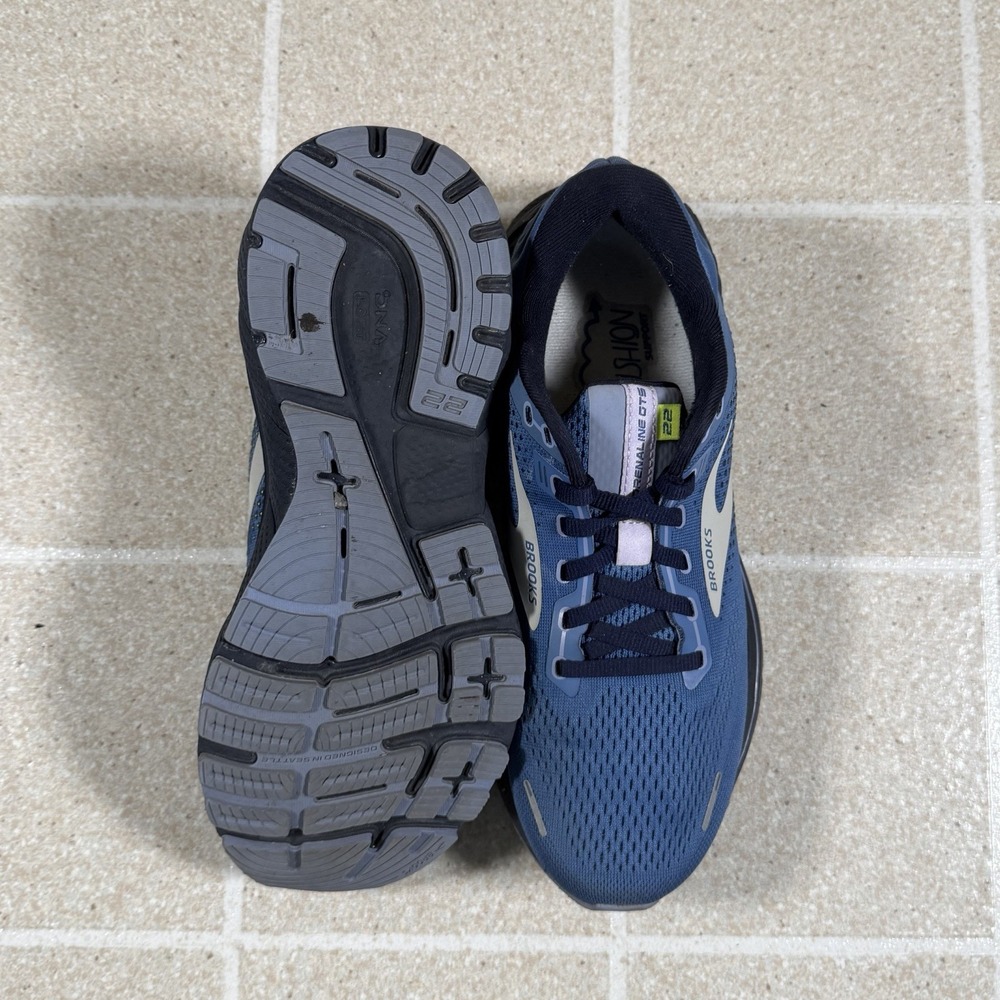 Brooks Adrenaline GTS 22 Running Shoes #1203531B467 Blue/Gray/Black Women Sz 9 - Picture 5 of 8